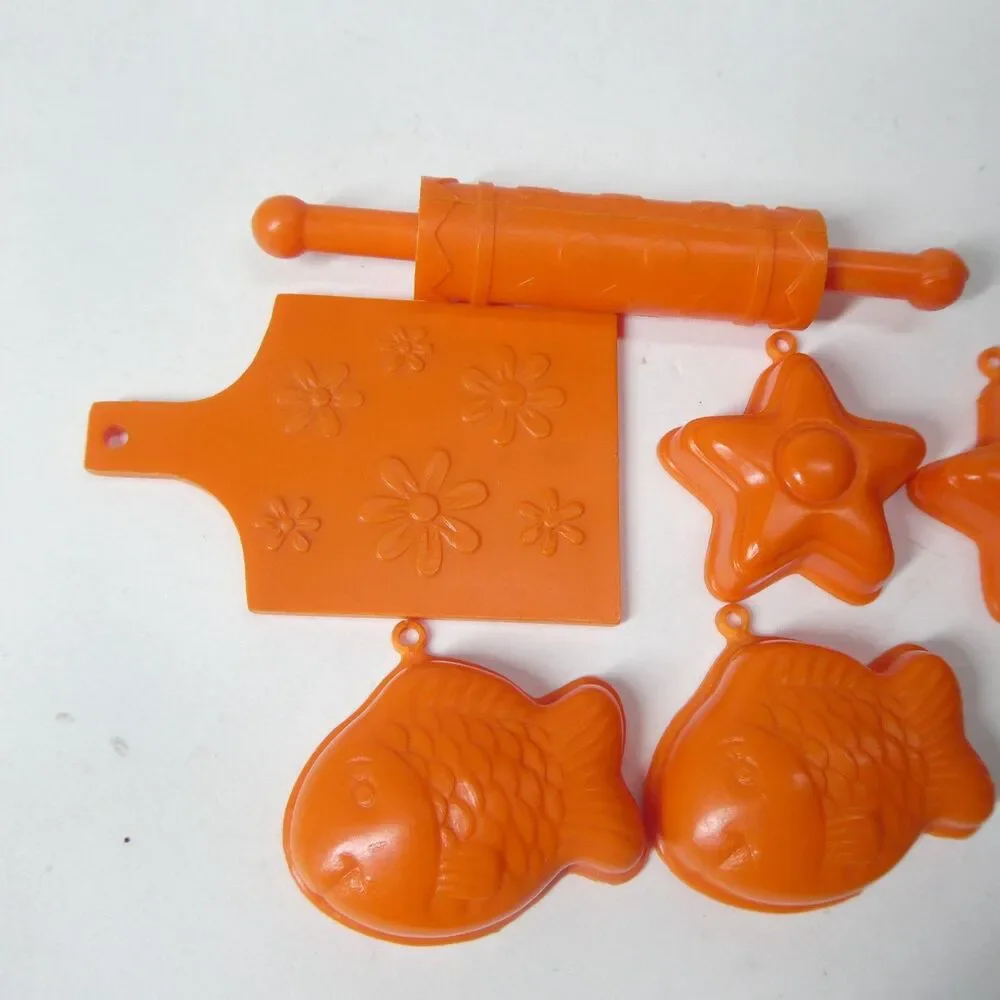 Jello Molds & Kitchen Accessories Vintage Barbie Dollhouse Orange Plastic Retro